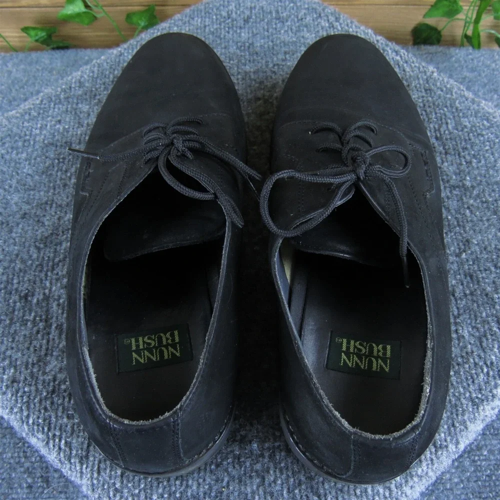 Nunn Bush Men's Derby Oxfords Black Leather Size 10 Medium Gently‎ Used 2025